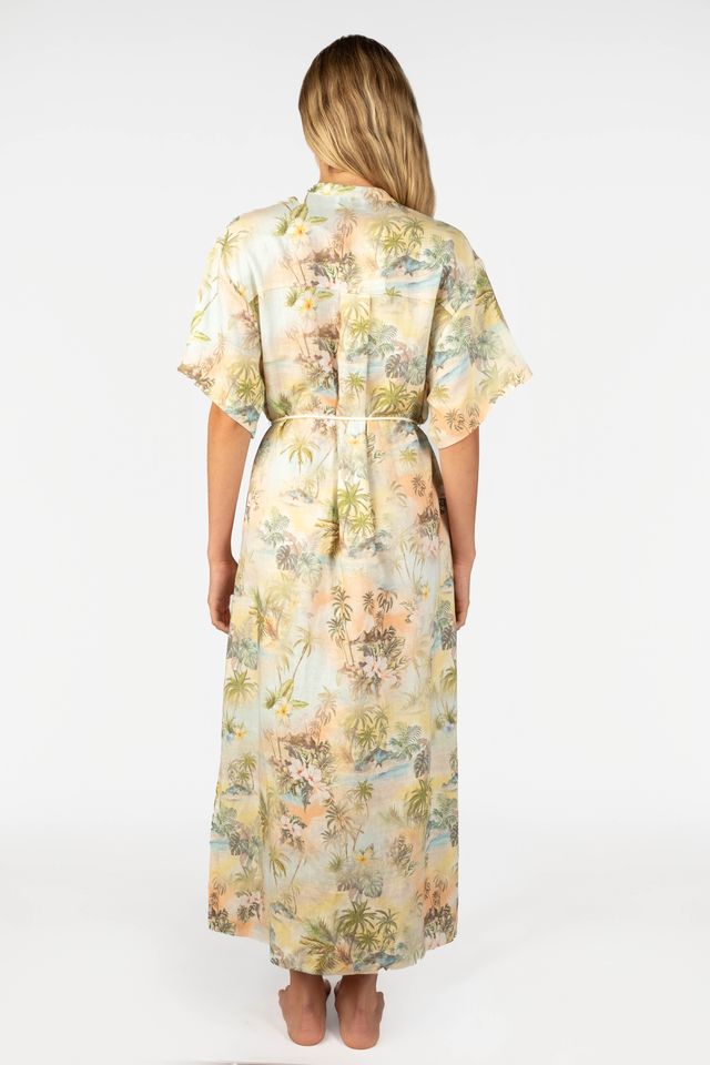 Women Hawaii Resort Wear - Jaxsea Button Down Maxi Dress - Tropique