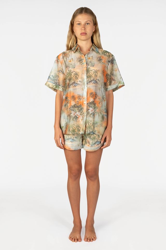 Womens Hawaii Resort Wear - Jaxsea Button Down Shirt - Tropique