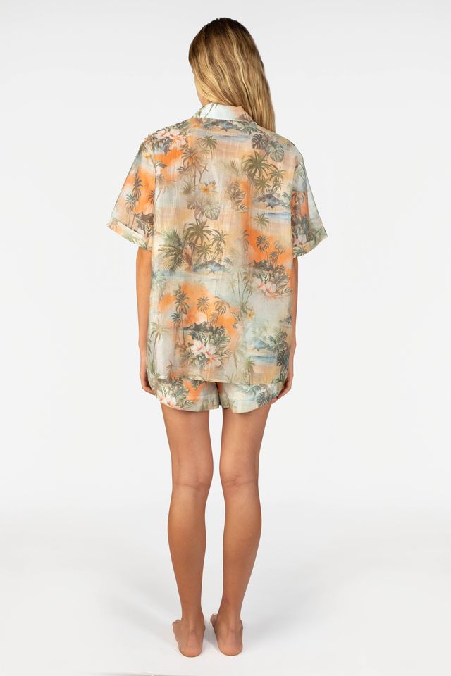 Womens Hawaii Resort Wear - Jaxsea Button Down Shirt - Tropique