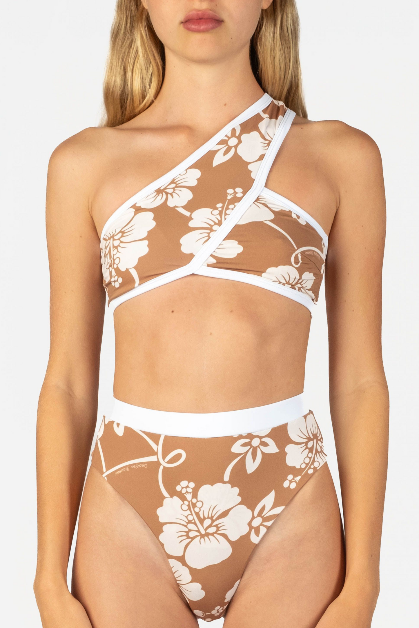Women's Hawaii Resort Wear - Jaxsea One Shoulder Top - Heritage Brown