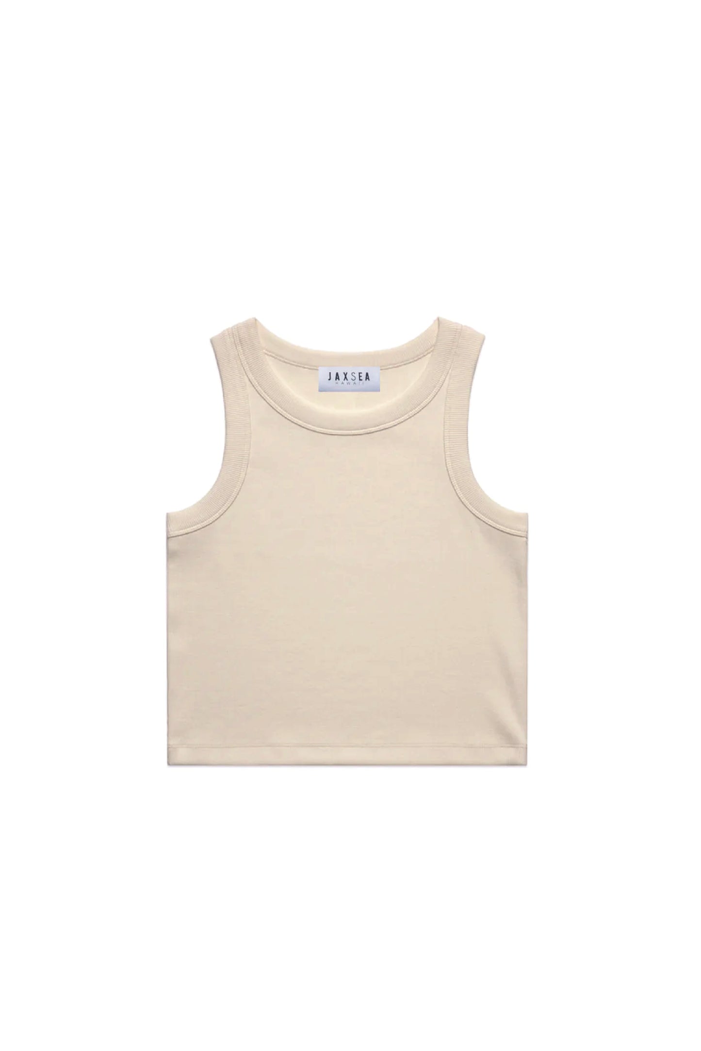 Organic Ribbed Cropped Tank - Ecru