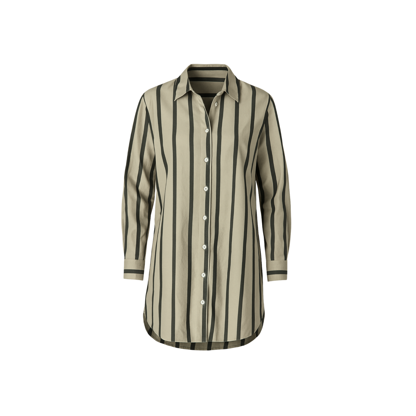 LS Shirt Cover Up- Sage Stripe