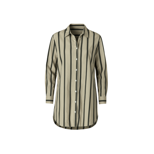 LS Shirt Cover Up- Sage Stripe