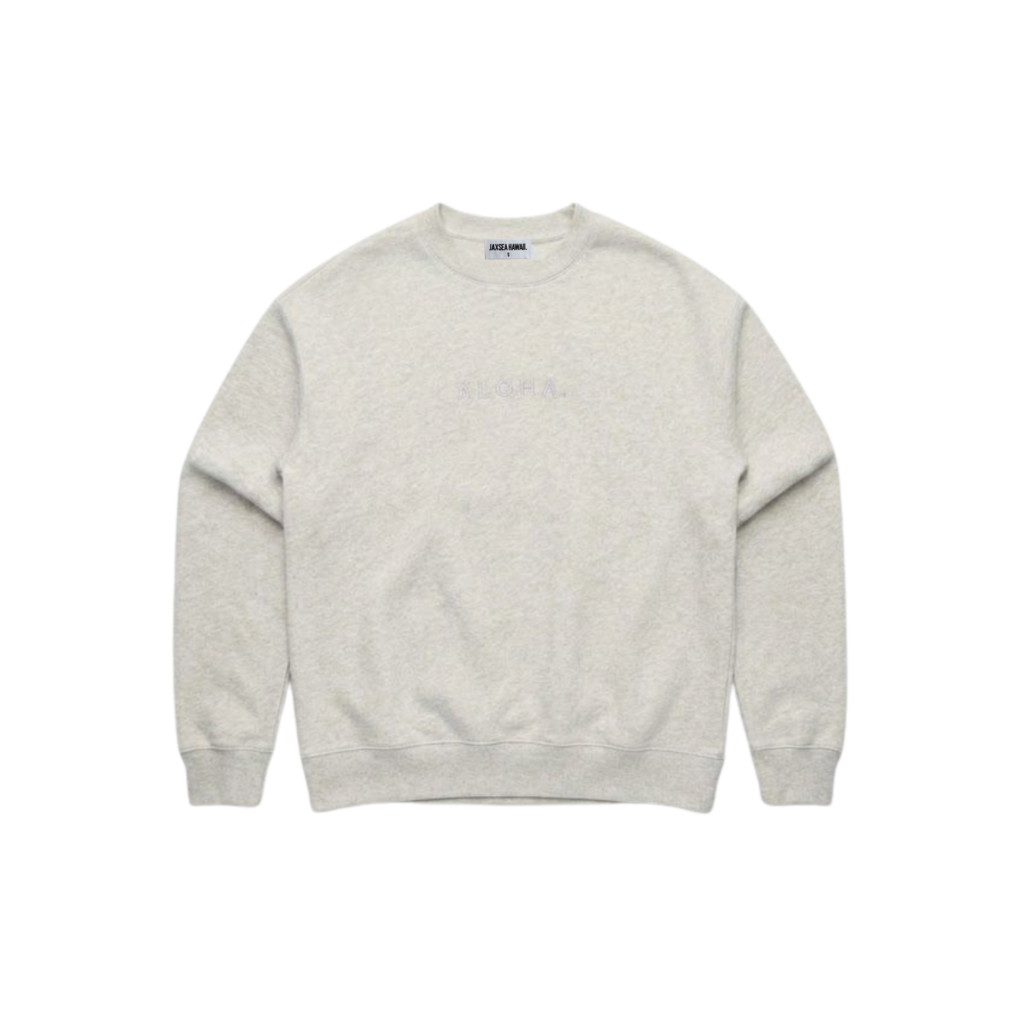 Mini Aloha Crew Sweater - White Heather