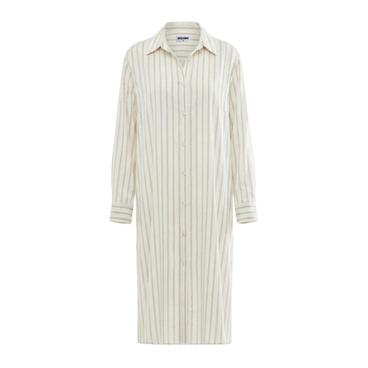 Raya Dress - White Stripe
