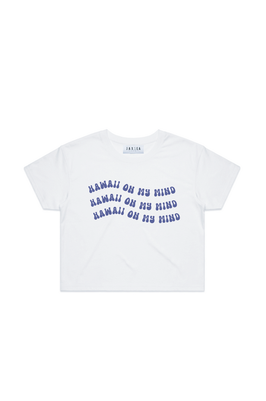 HI on my Mind Crop Tee - White