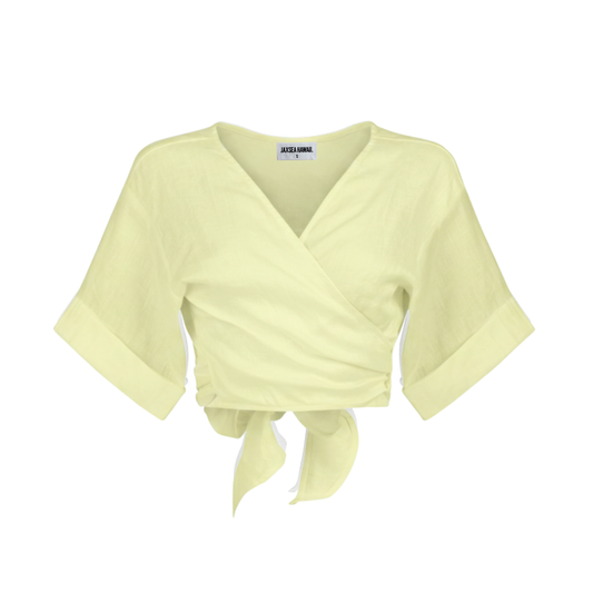 Linen Wrap Top - Lemonade