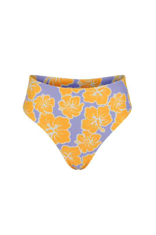 Mid High Waist Bottom - Hawaiian Hibiscus