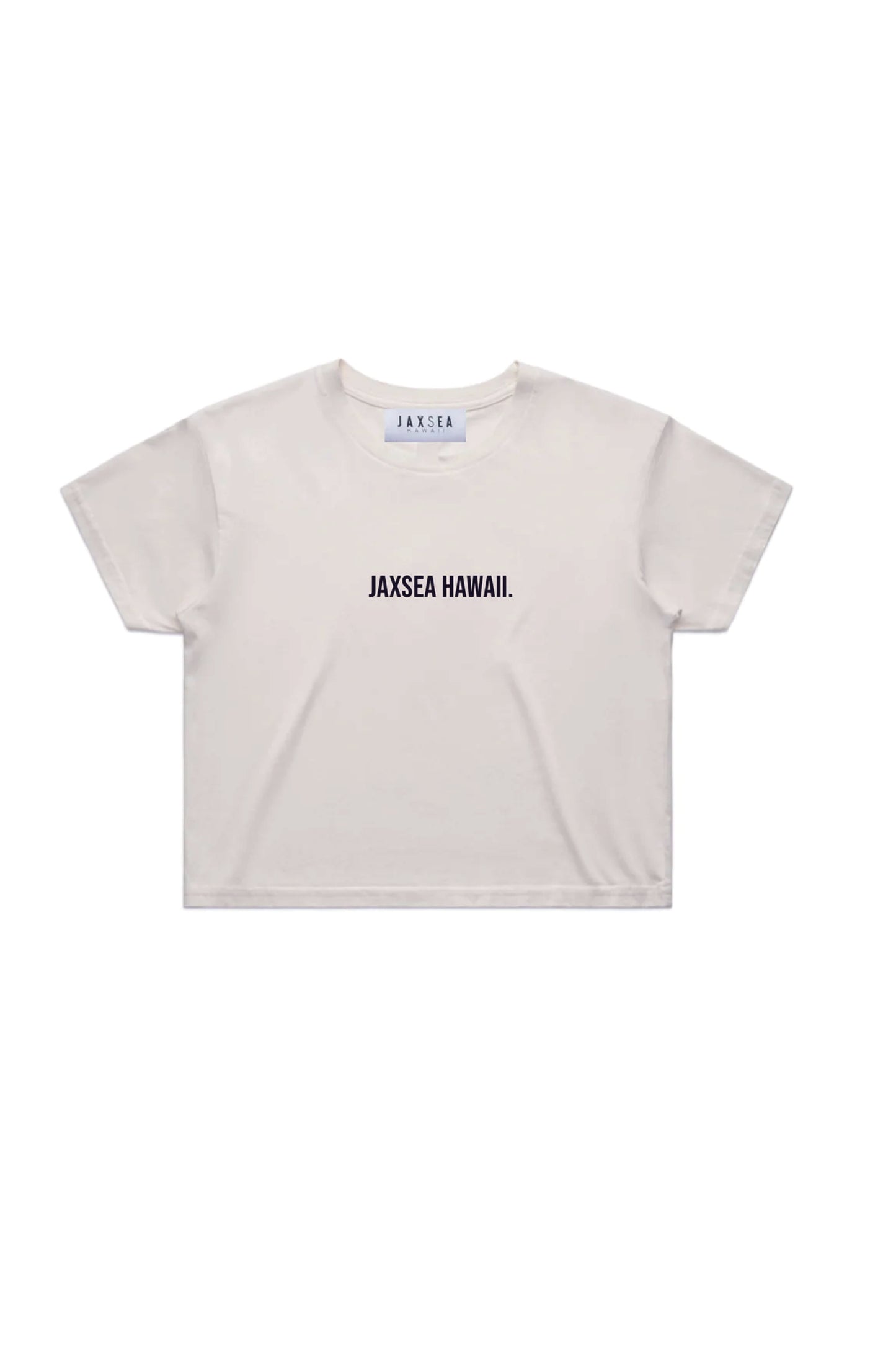 JAXSEA HAWAII Logo Crop Tee- Ecru