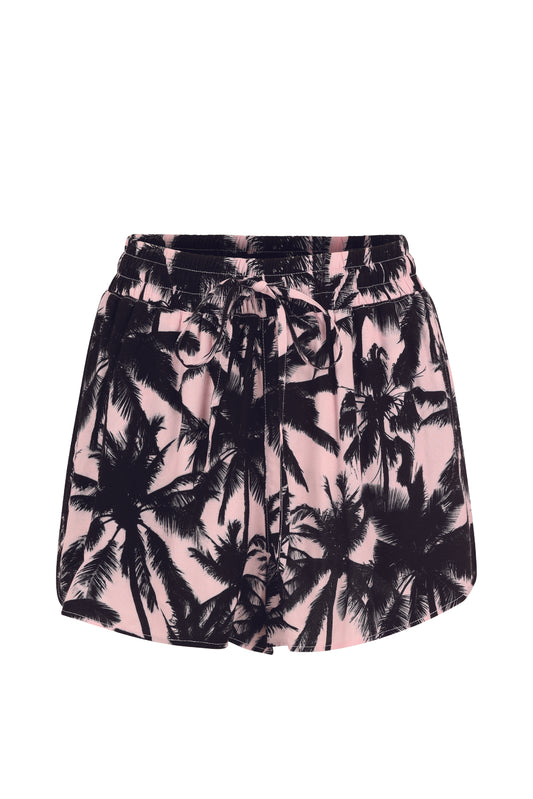 Pink Palm Tree Print Short