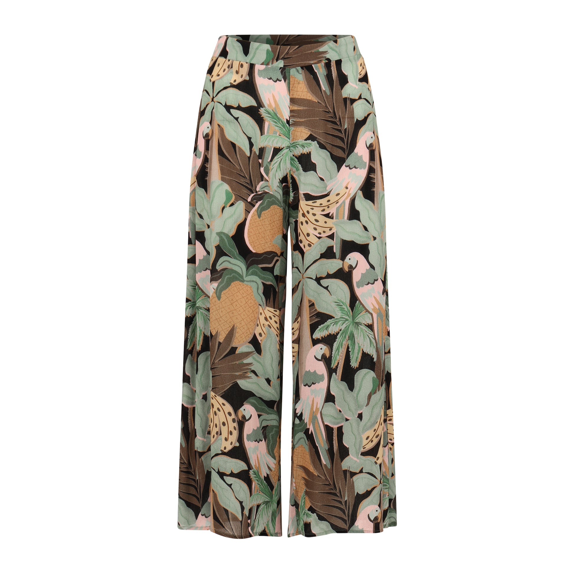 Hawaii Print Wide Leg Pants