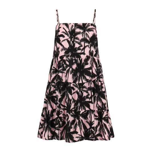 Pink Palm Tree Mini Dress