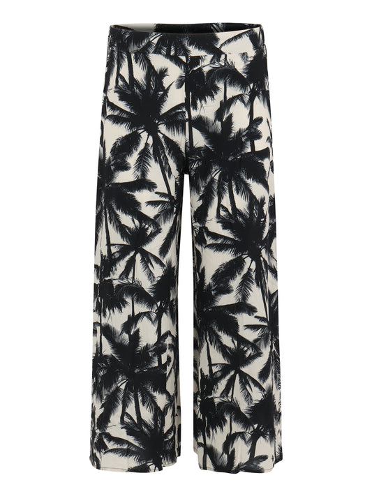 Black Palm Tree Flowy Pants